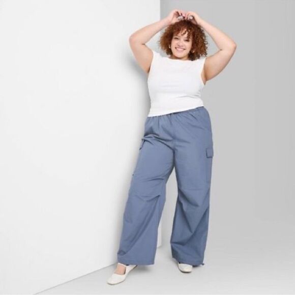 wild fable Pants - NWT Women's Mid-Rise Wide Leg Parachute Pants by Wild Fable Size L